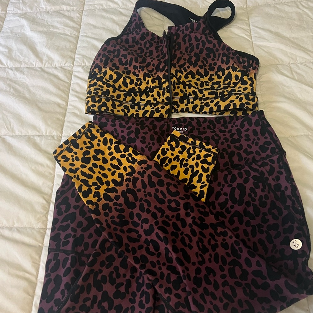 Torrid Purple and Black Leopard Print Activewear